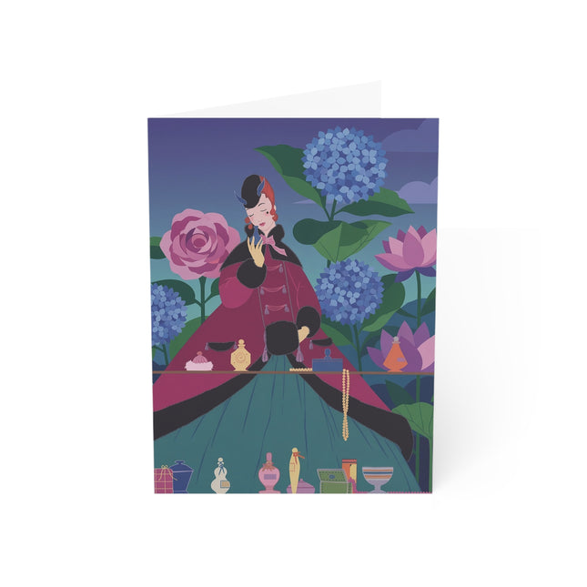 🌹💎 The Lady Of The Perfumed Garden Greeting Card – Art Deco Floral Elegance