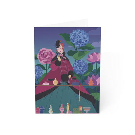 🌹💎 The Lady Of The Perfumed Garden Greeting Card – Art Deco Floral Elegance