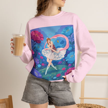 🦋🌸 The Butterfly Garden Ballet Crewneck Sweatshirt – Art Deco Floral Whimsy