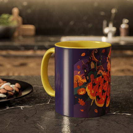 🐈‍⬛🎃 The Black Cat Witch Of Pumpkin Manor Colorful Mug – Whimsical Halloween Charm
