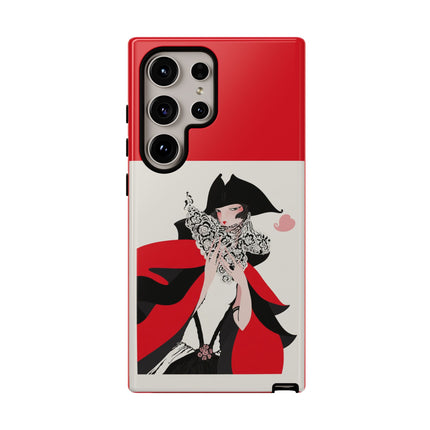 Crimson Masquerade Phone Case – Dramatic Grace & Bold Elegance