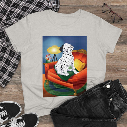 A Dalmatian's Cozy Corner Women's Midweight Cotton Tee