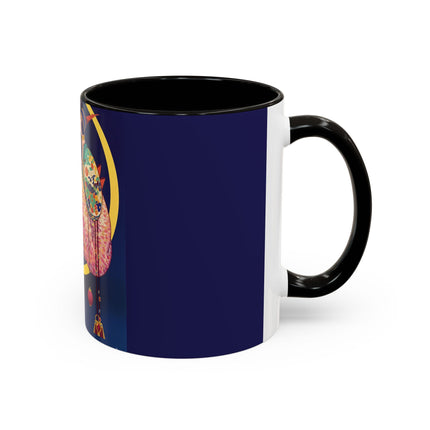 Moonlit Reflections Colorful Mug (11oz, 15oz) – Celestial Elegance, Art Deco Beauty & Dreamy Style