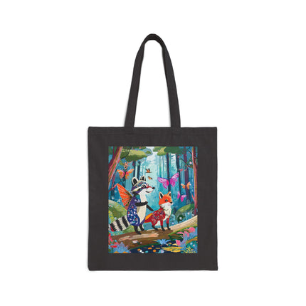 Whimsical Woodland Cotton Canvas Tote Bag