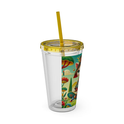 Dragon Dance on Wheels Sunsplash Tumbler with Straw, 16oz