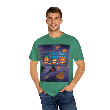 Whimsical Halloween Mischief Unisex Garment-Dyed T-shirt