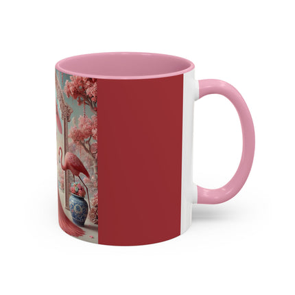 Petals, Porcelain, and Flamingos Colorful Mugs (11oz, 15oz)