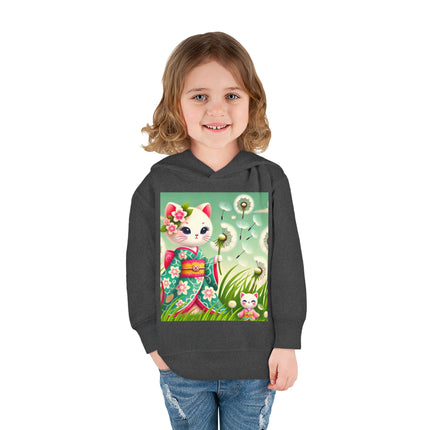 Geisha Kitten and the Dandelion Wish Toddler Pullover Fleece Hoodie