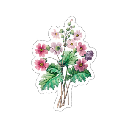 Chinese Primrose botanical illustration by Pierre-Joseph Redouté Kiss-Cut Stickers (4 Sizes)