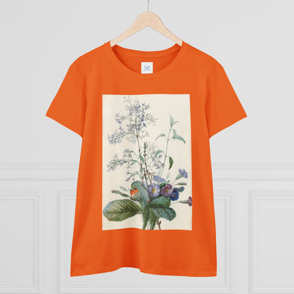 A Bouquet of Flowers with Insects by Pierre Joseph Redouté Women's Midweight Cotton Tee