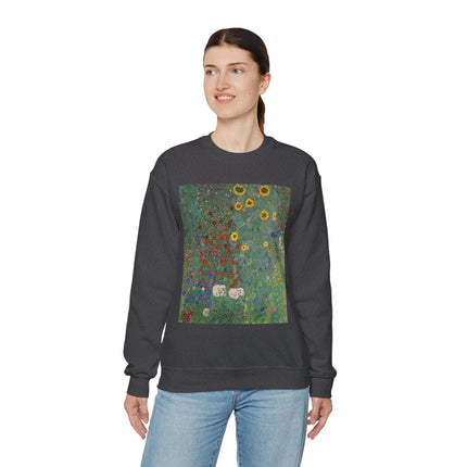 Farm Garden with Sunflowers by Gustav Klimt Heavy Blend™ Crewneck Sweatshirt