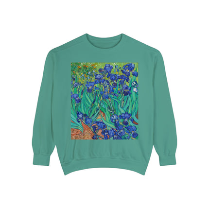 Irises by Vincent Van Gogh Unisex Garment-Dyed Sweatshirt