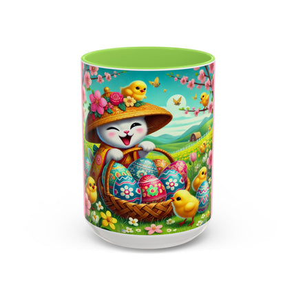 Geisha Kitten’s Easter Delight Colorful Mugs (11oz, 15oz)