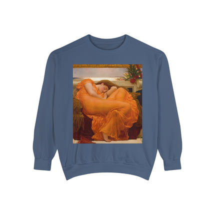 Flaming June by Frederic Leighton Unisex Garment-Dyed Sweatshirt