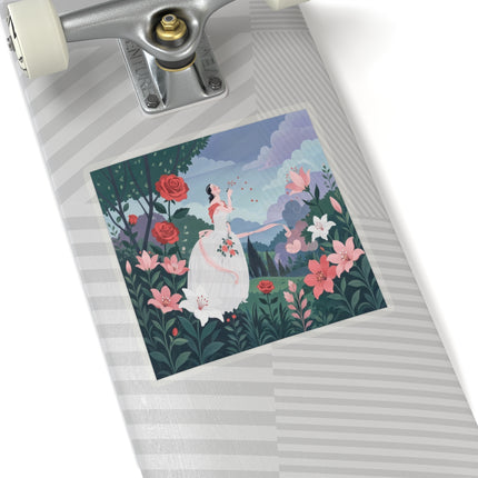 🌹💌 The Garden Of Blown Kisses Kiss-Cut Stickers – Art Deco Floral Romance