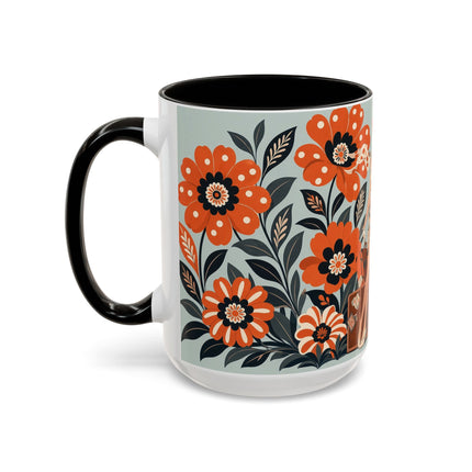 🧳🌼 The Grand Floral Voyage Colorful Mug – Art Deco Travel Elegance