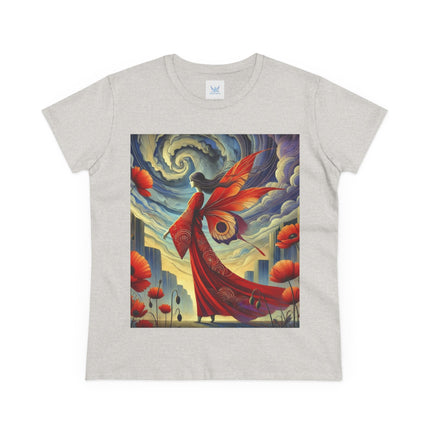 The Poppy Fairy in the Wind Cotton Tee