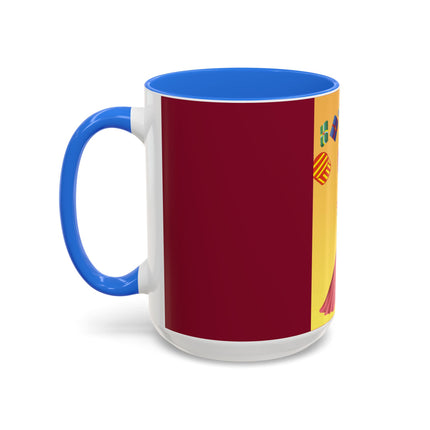Elegant Holiday Woman with Gifts Colorful Mugs (11oz, 15oz)