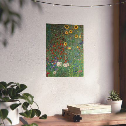 Farm Garden with Sunflowers by Gustav Klimt Fine Art Posters