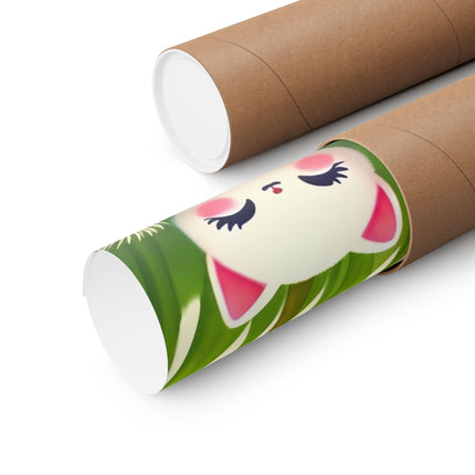 🌾🌼 Geisha Kitten and the Dandelion Wish Matte Vertical Poster – Gentle Wishes & Quiet Wonder