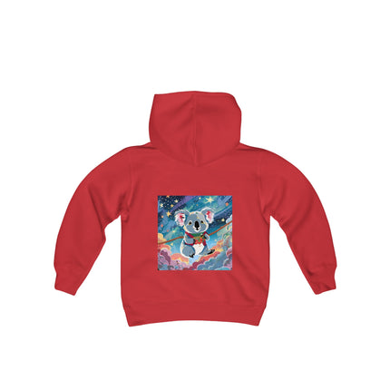 Cute Koala Youth Hooded Sweatshirt – Dreamy Skies & Whimsical Wonder