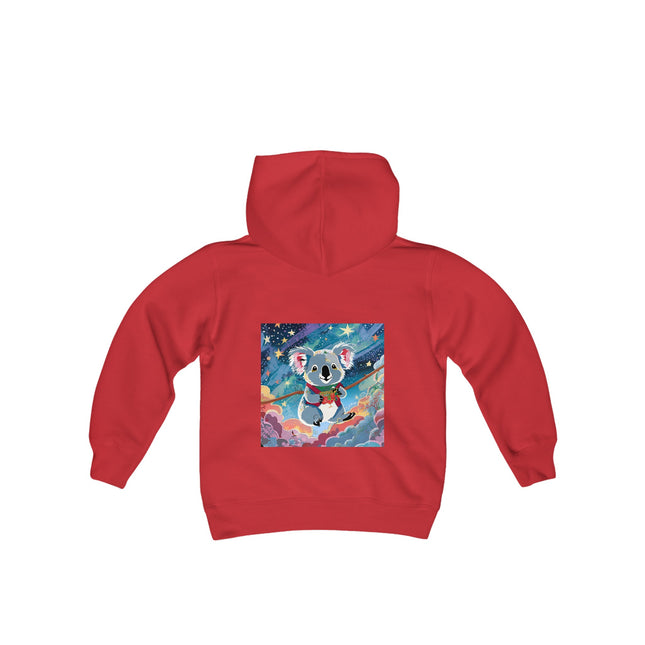 Cute Koala Youth Hooded Sweatshirt – Dreamy Skies & Whimsical Wonder