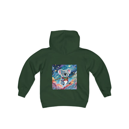 Cute Koala Youth Hooded Sweatshirt – Dreamy Skies & Whimsical Wonder
