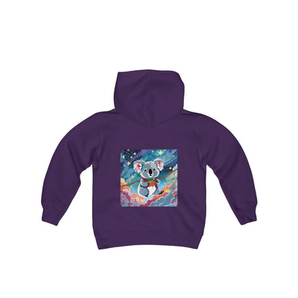 Cute Koala Youth Hooded Sweatshirt – Dreamy Skies & Whimsical Wonder