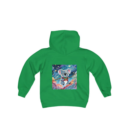 Cute Koala Youth Hooded Sweatshirt – Dreamy Skies & Whimsical Wonder