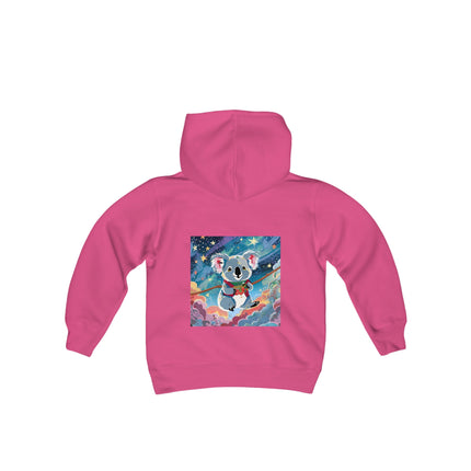 Cute Koala Youth Hooded Sweatshirt – Dreamy Skies & Whimsical Wonder