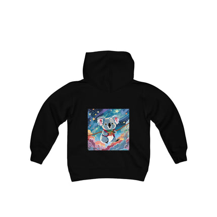 Cute Koala Youth Hooded Sweatshirt – Dreamy Skies & Whimsical Wonder