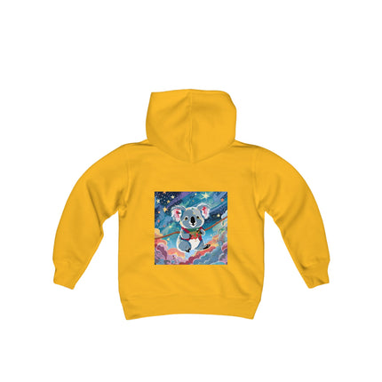 Cute Koala Youth Hooded Sweatshirt – Dreamy Skies & Whimsical Wonder