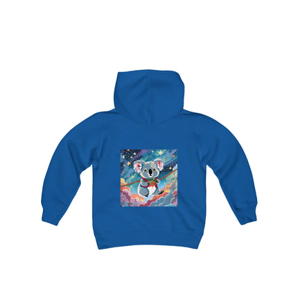Cute Koala Youth Hooded Sweatshirt – Dreamy Skies & Whimsical Wonder