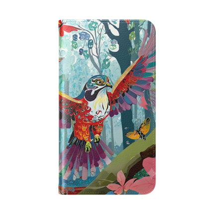 🦖🦋 Colorful Raptor Flip Case – Butterfly Wonder & Forest Adventure