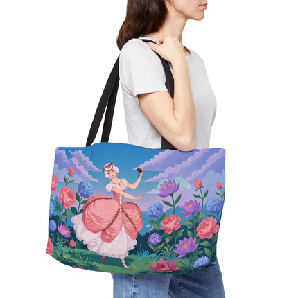 🎭🌸 The Lady Of The Secret Masquerade Weekender Tote Bag – Art Deco Garden Fantasy