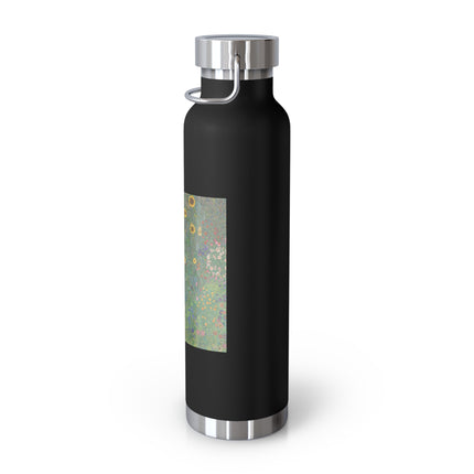 Farm Garden with Sunflowers by Gustav Klimt Copper Vacuum Insulated Bottle, 22oz