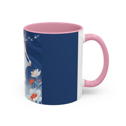 ❄️⛸️ The Winter Skater’s Flight Colorful Mug – Art Deco Floral Fantasy