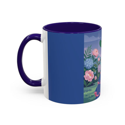 The Lady Of The Garden Stroll Colorful Mugs – Art Deco Botanical Elegance