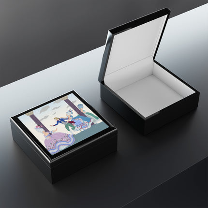 🎭🌸 Blindman’s Bluff Jewelry Box – Rococo Courtship Whimsy