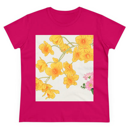 Golden Bow Orchid Women's Midweight Cotton Tee