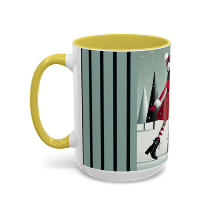 Red Sled & Curious Cats Colorful Mugs (11oz, 15oz)