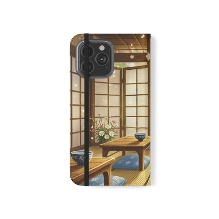 🐱🍵 Playful Kitten in the Tea Room Flip Case – Curious Charm & Cozy Whimsy