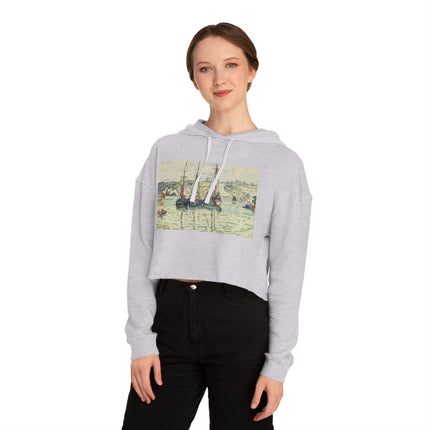 Le Trieux Paul Signac Women’s Cropped Hooded Sweatshirt