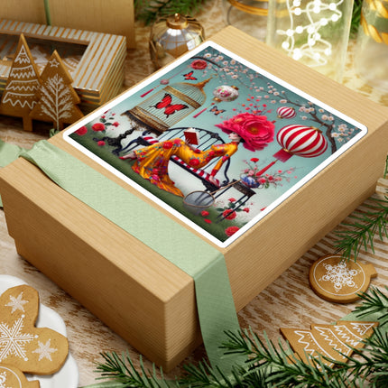Reading In A Painted Garden Kiss-Cut Stickers (4 Sizes)