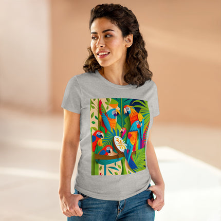 Colorful Macaws Women's Midweight Cotton Tee