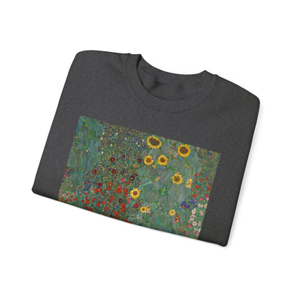 Farm Garden with Sunflowers by Gustav Klimt Heavy Blend™ Crewneck Sweatshirt