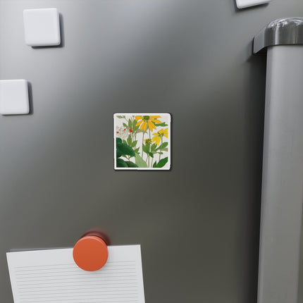 Clerodendrum & Rudbeckia Flower by Tanigami Kônan Die-Cut Magnets (5 Sizes)