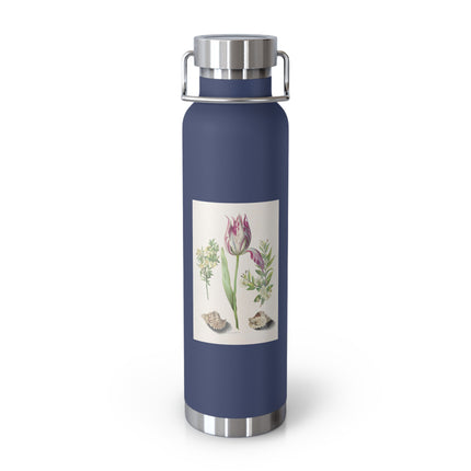 Tulip, Branches of Myrtle, and Shells by Maria Sibylla Merian Copper Vacuum Insulated Bottle, 22oz