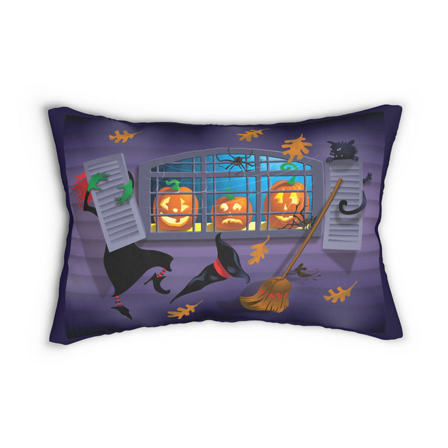 Whimsical Halloween Mischief Spun Polyester Lumbar Pillow