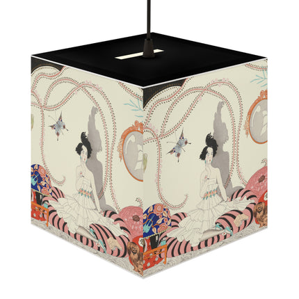 Minhuit … ou l’appartement a la mode by George Barbier Light Cube Lamp